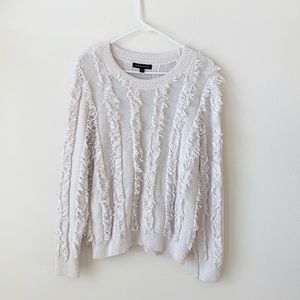 Banana Republic Fringe White Sweater